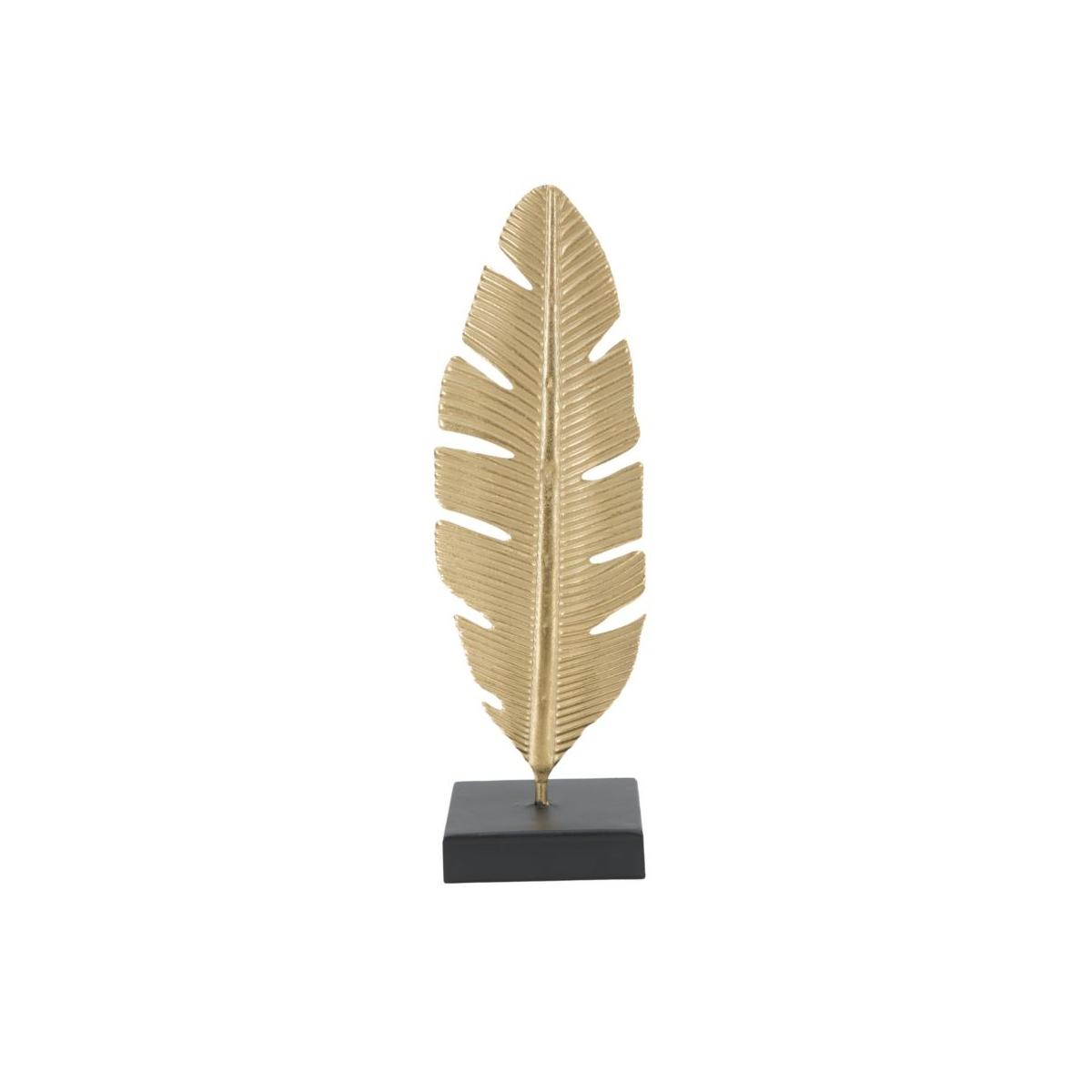 Scultura foglia portacandela glam 10 x 10 x 34 cm