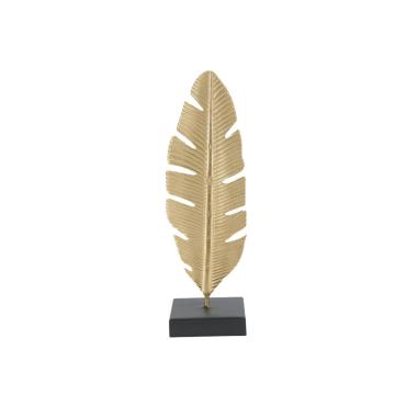 Scultura foglia portacandela glam 10 x 10 x 34 cm