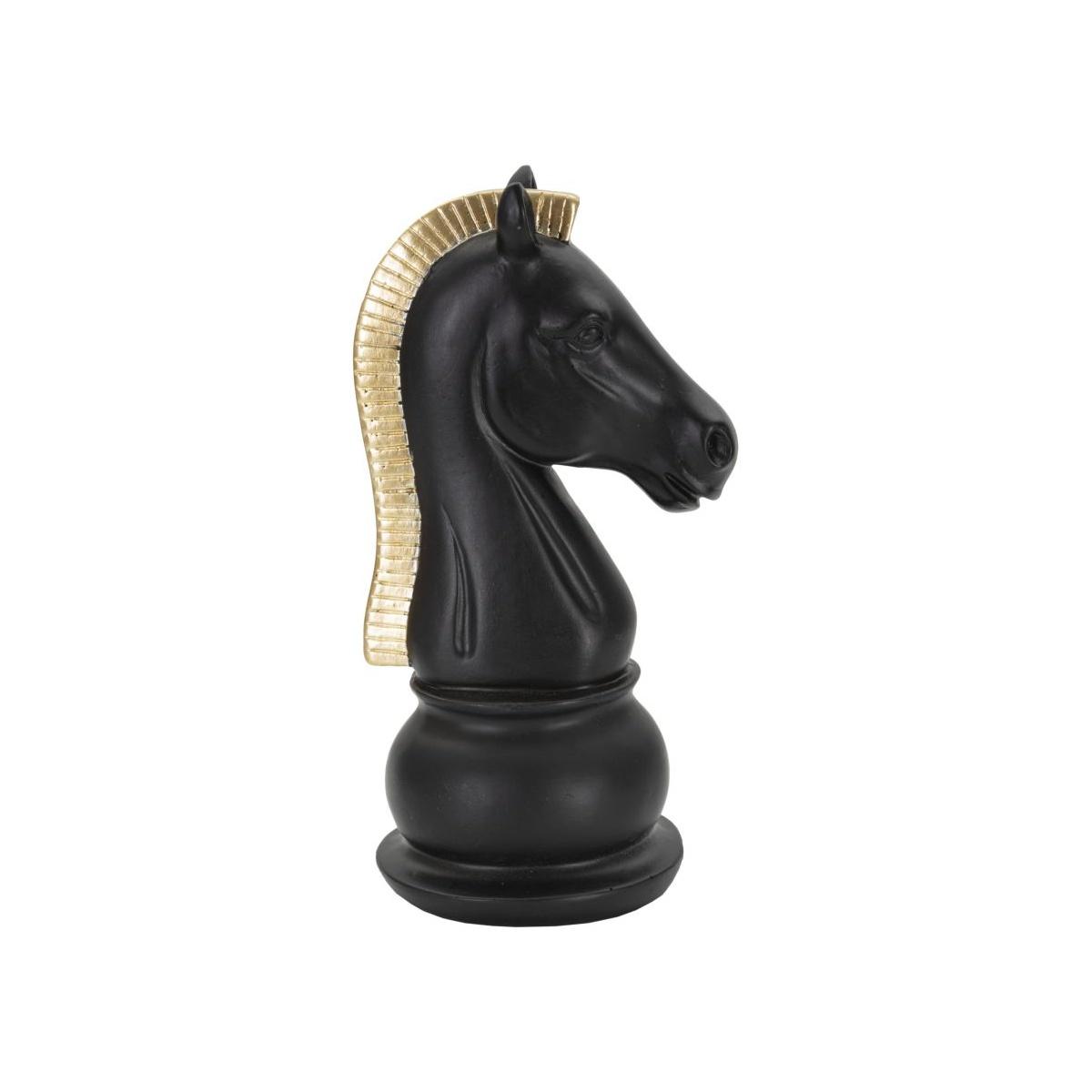 Scacchi cavallo nero oro 10,5 x 8,5 x 19 cm