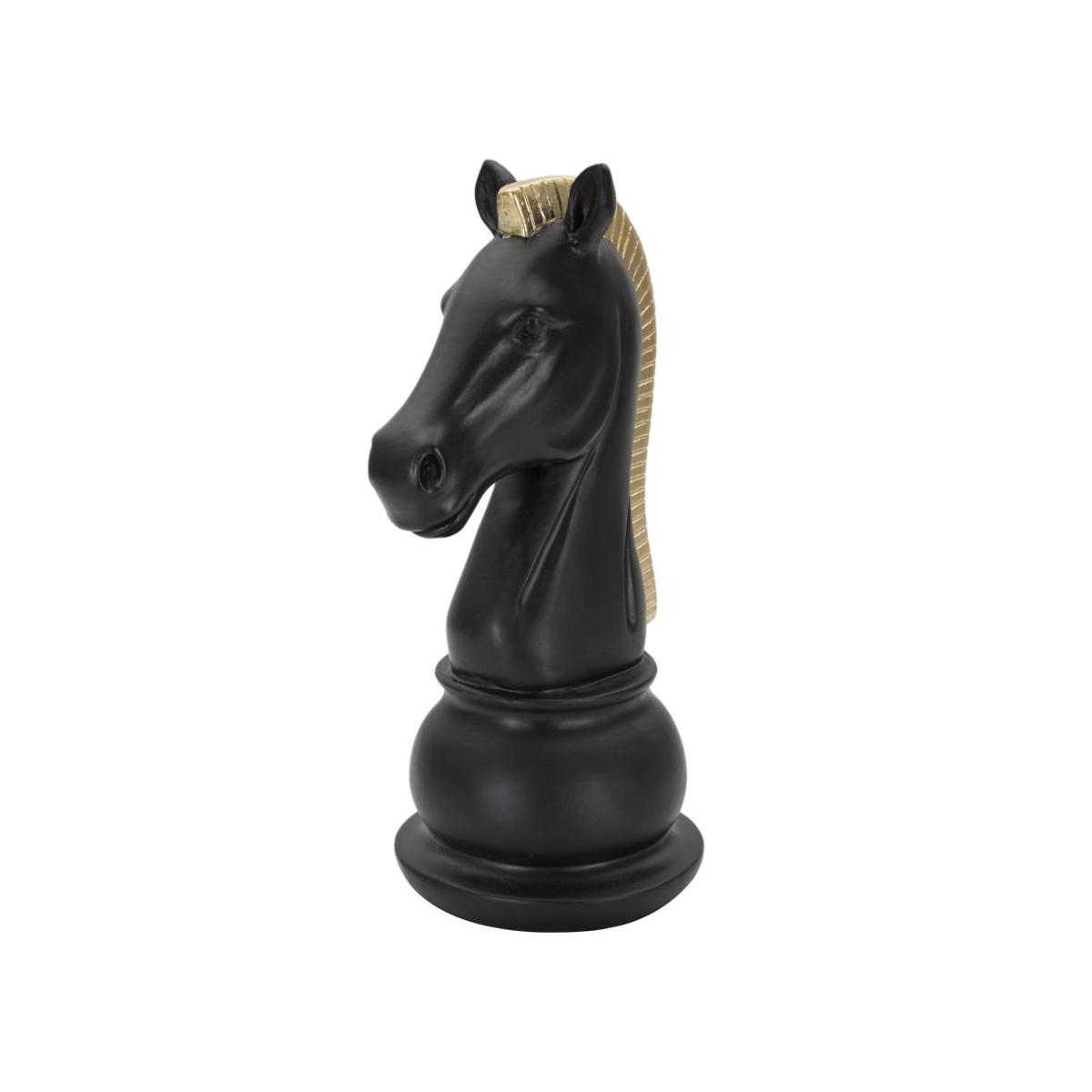 Scacchi cavallo nero oro 10,5 x 8,5 x 19 cm