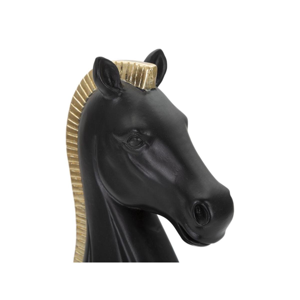 Scacchi cavallo nero oro 10,5 x 8,5 x 19 cm