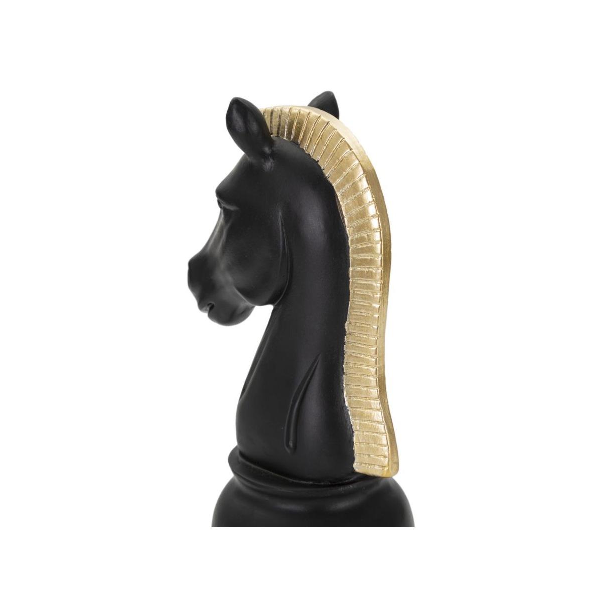 Scacchi cavallo nero oro 10,5 x 8,5 x 19 cm
