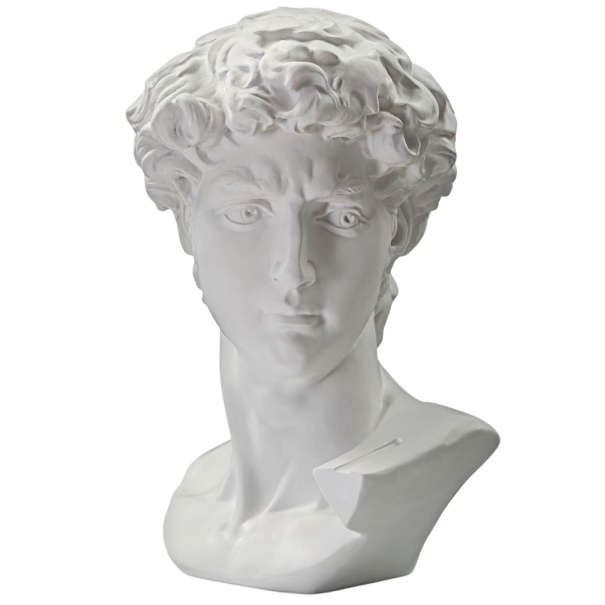 Scultura testa antica bianca 44 x 35,5 x 60 cm