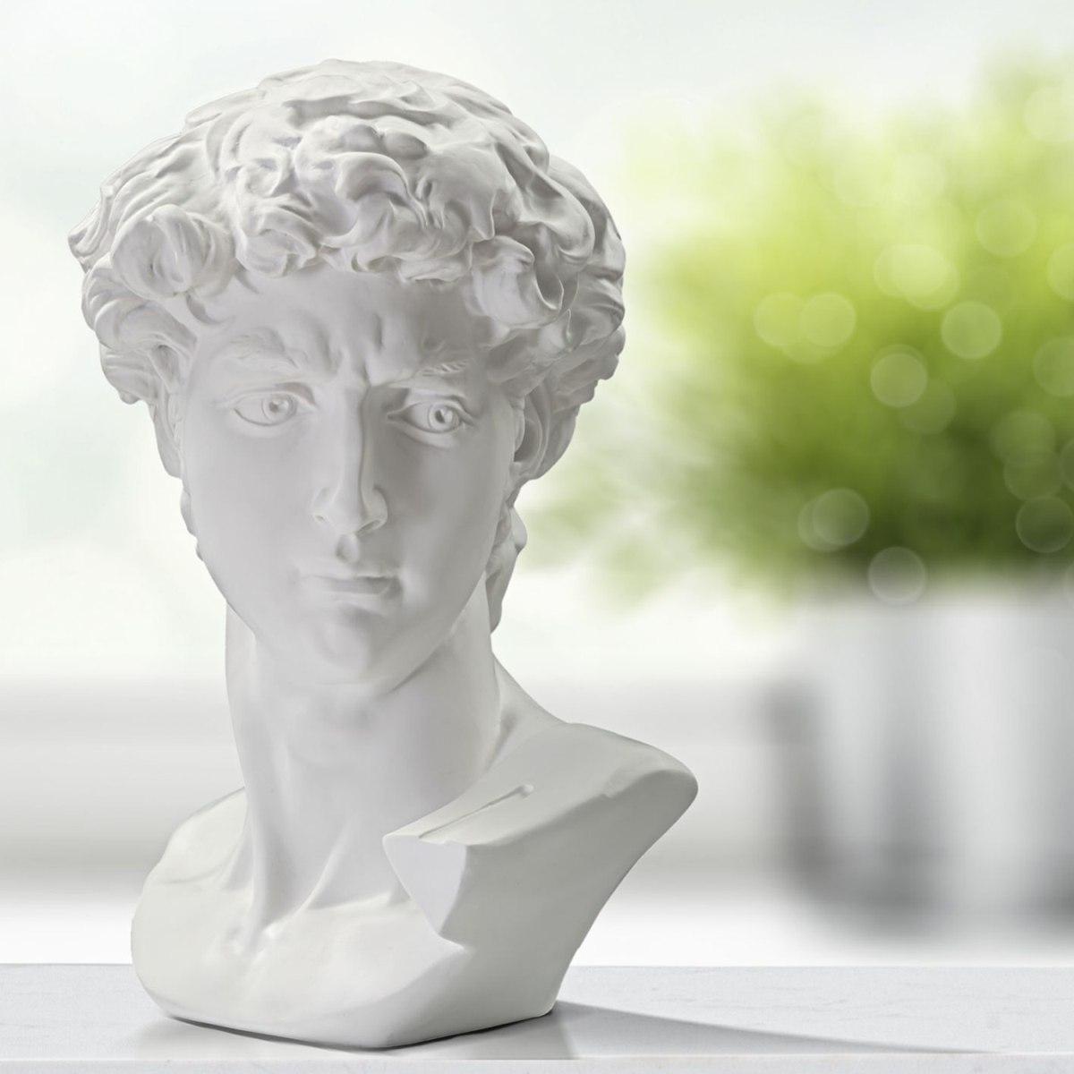 Scultura testa antica bianca 44 x 35,5 x 60 cm