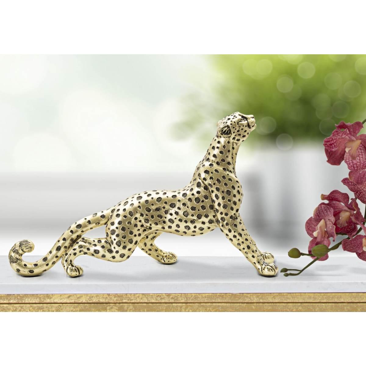 Scultura leopardo points seduto 33 x 7,7 x 19,5 cm