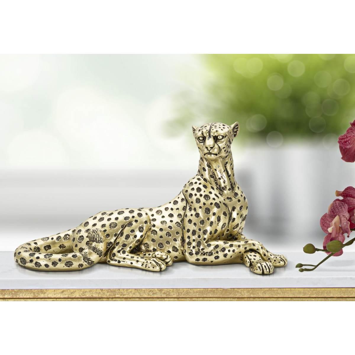 Leopardo points oro sdraiato 27,3 x 10,3 x 13,9 cm