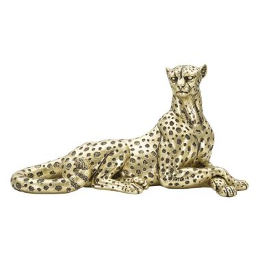 Leopardo points oro sdraiato 27,3 x 10,3 x 13,9 cm