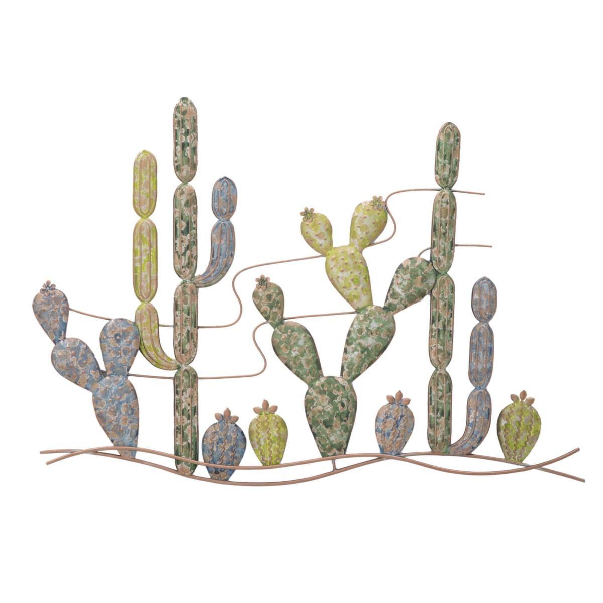 Quadro pannello in ferro cactus mod 90 x 2,5 x 64 cm