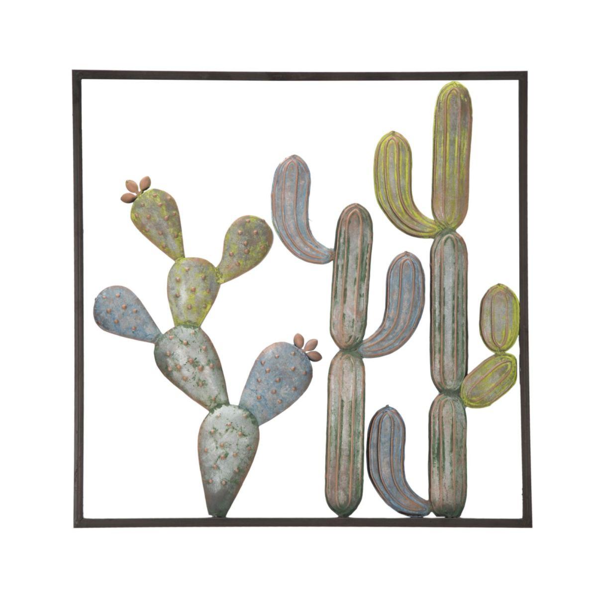 Quadro pannello in ferro cactus frame mod 50 x 1,3 x 50 cm