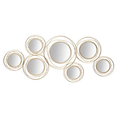 Pannello specchio gold round 124,5 x 4 x 53,5 cm