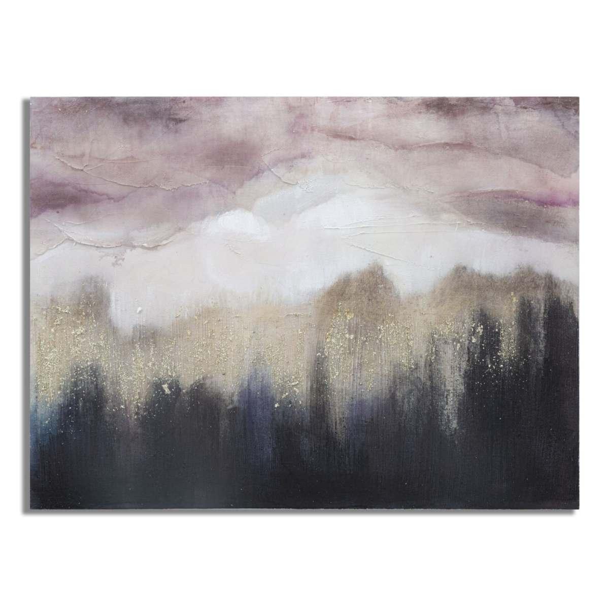 Quadro dipinto tela pink mountain 80 x 2,7 x 60 cm