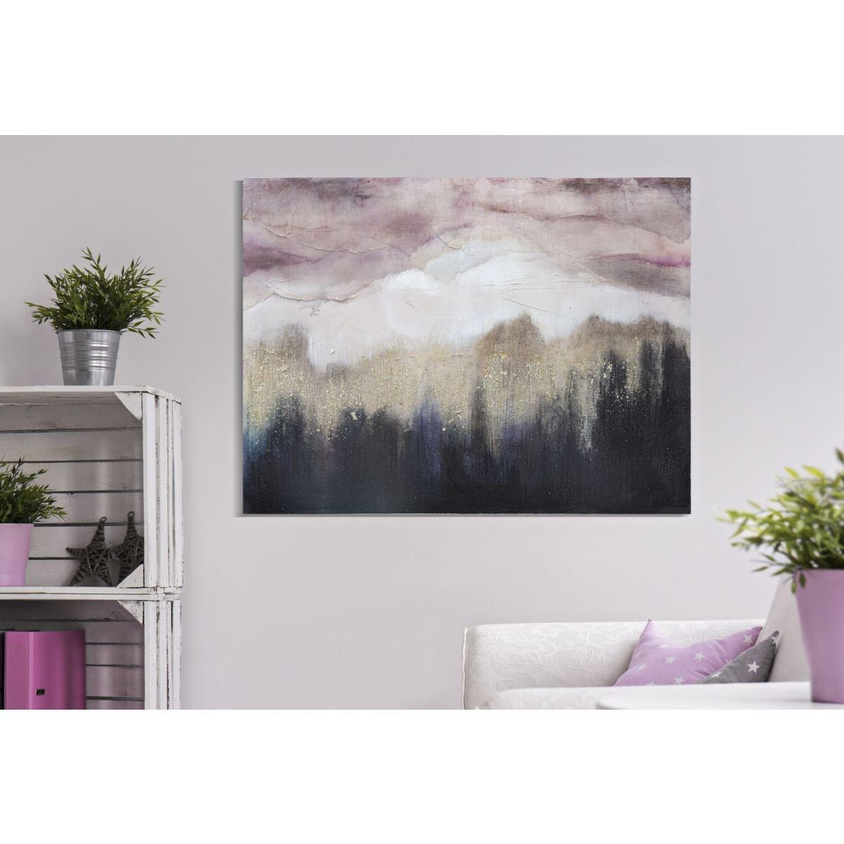 Quadro dipinto tela pink mountain 80 x 2,7 x 60 cm