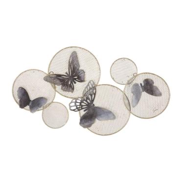 Quadro pannello in ferro butterfly dark 66 x 5 x 38 cm