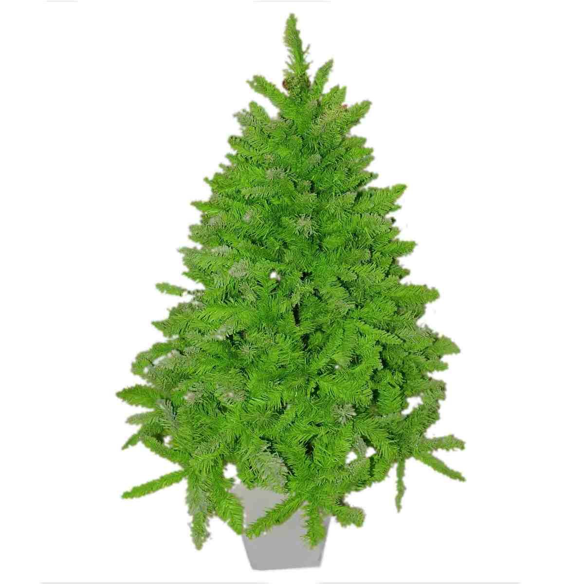 Albero di Natale 160 cm ø 100 cm verde innevato fluo vaso