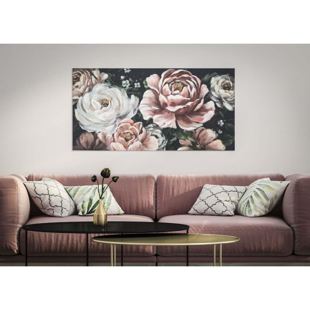 Quadro dipinto tela red flowy mod 120 x 3,7 x 60 cm