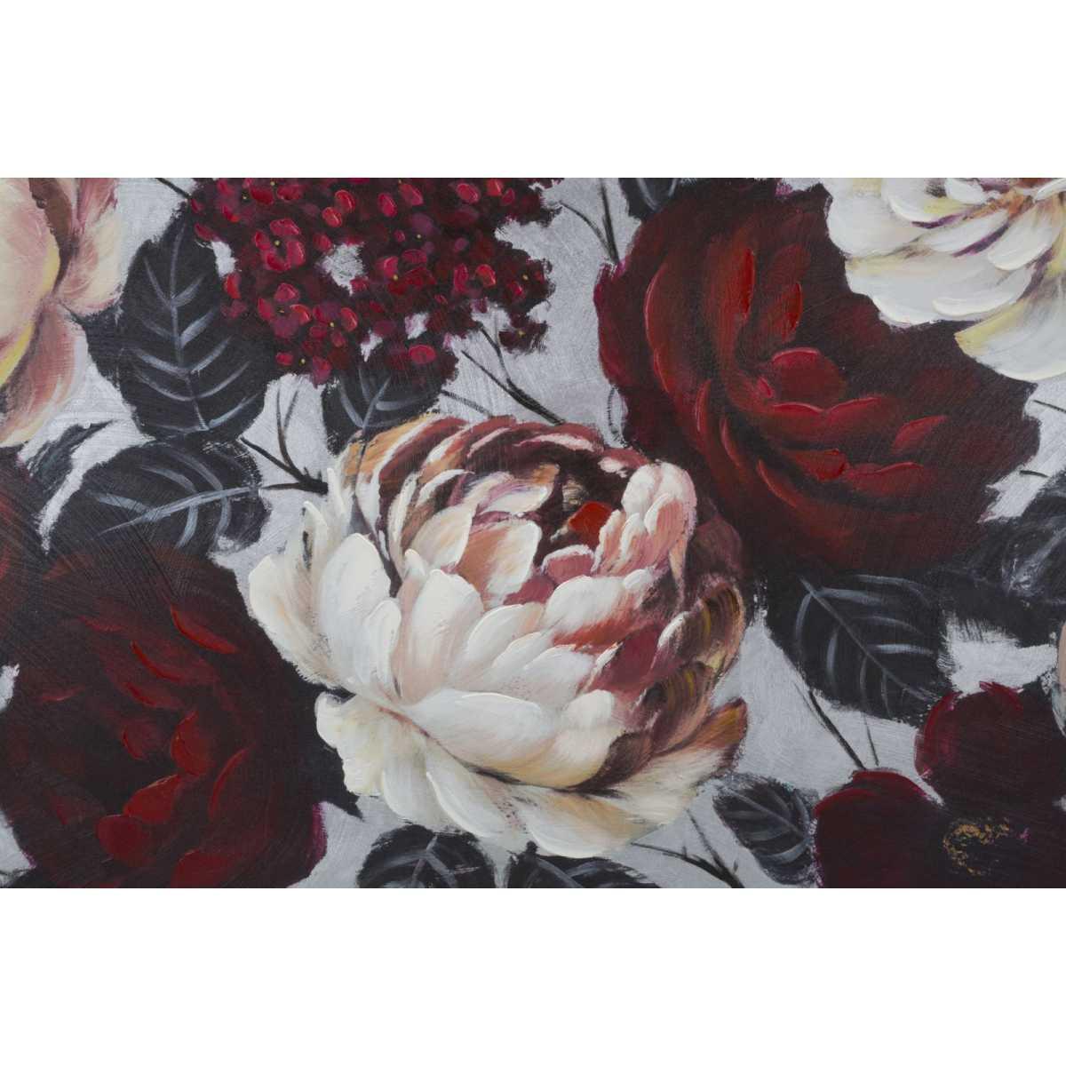 Quadro dipinto tela white red flower lightback 150 x 3,8 x 76 cm