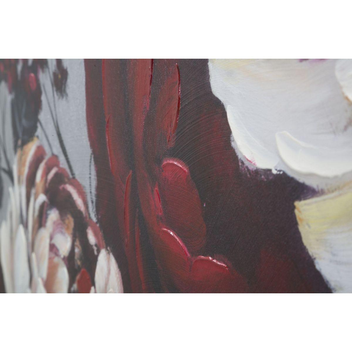 Quadro dipinto tela white red flower lightback 150 x 3,8 x 76 cm