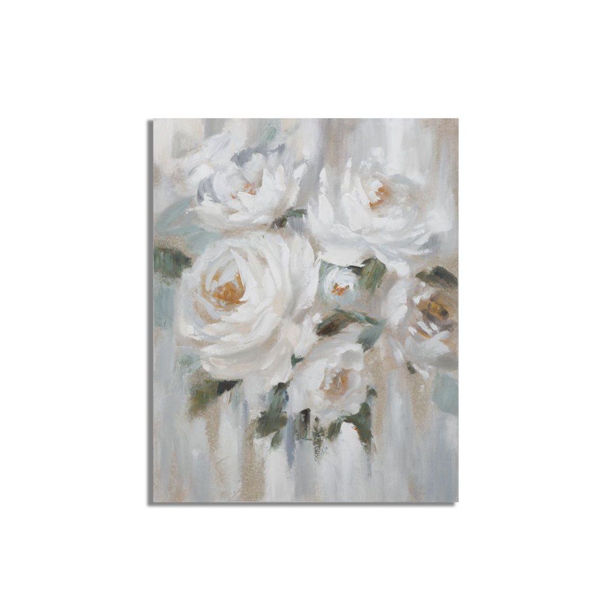 Quadro dipinto tela crem flower 80 x 3,7 x 100 cm
