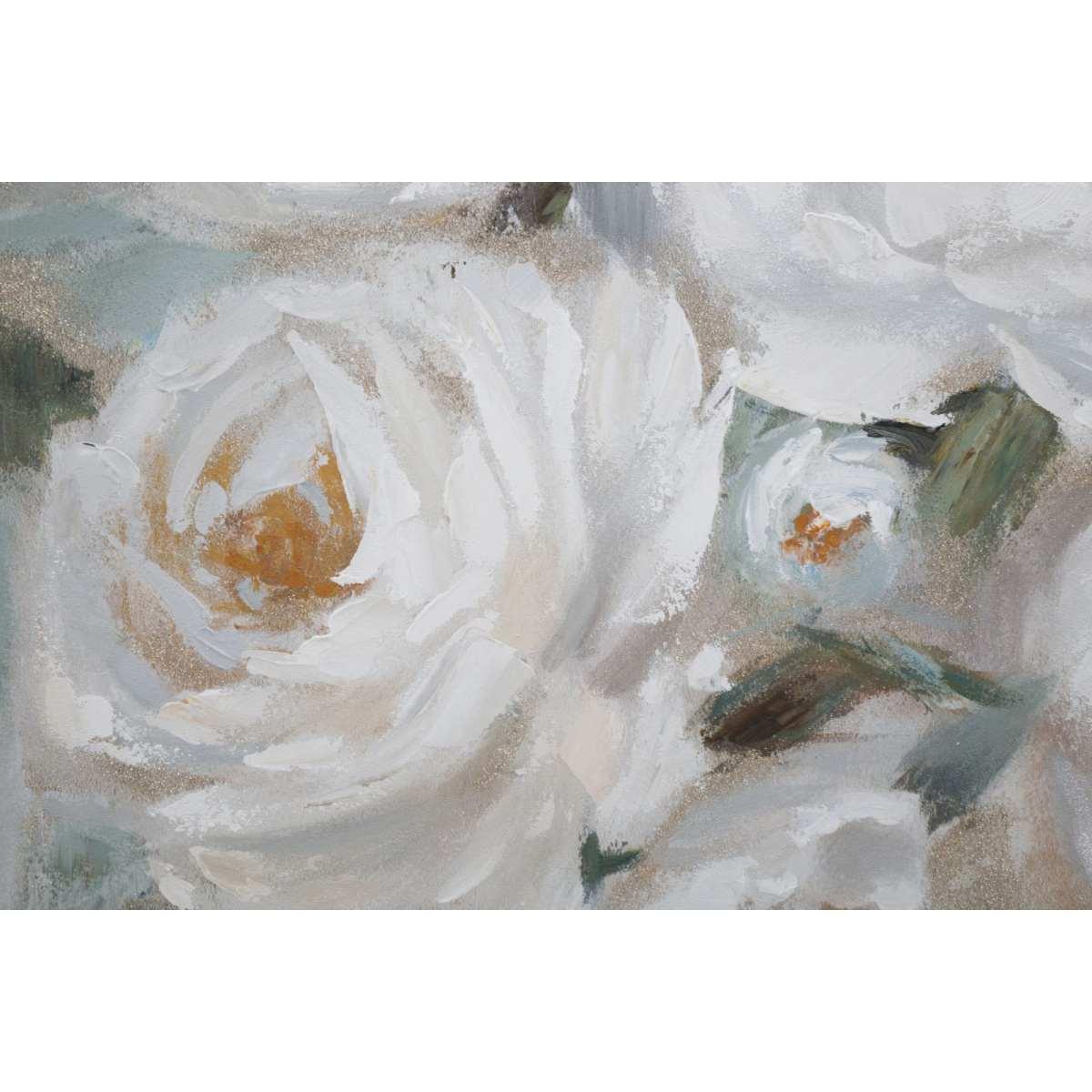 Quadro dipinto tela crem flower 80 x 3,7 x 100 cm