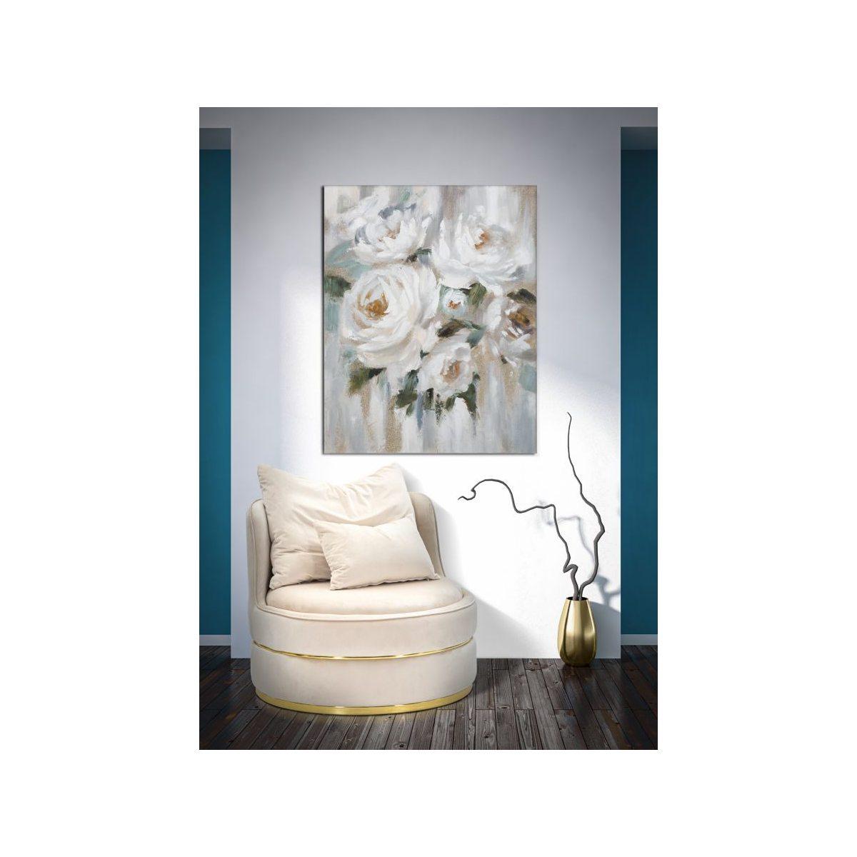 Quadro dipinto tela crem flower 80 x 3,7 x 100 cm
