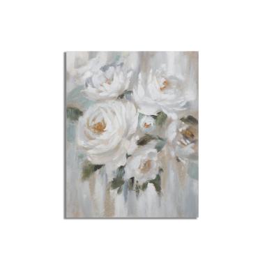 Quadro dipinto tela crem flower 80 x 3,7 x 100 cm