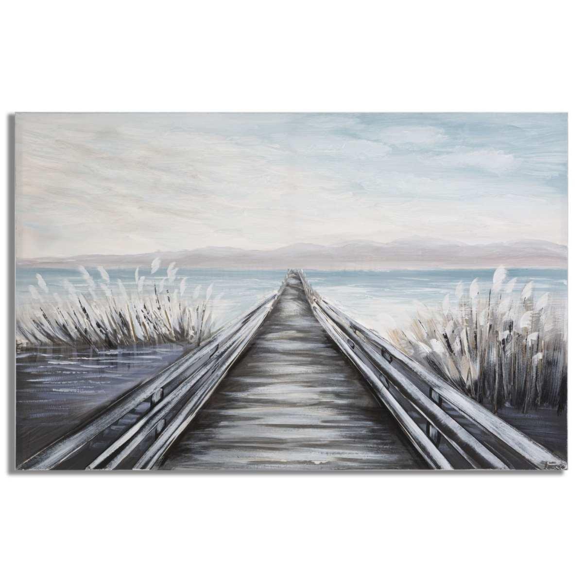 Quadro dipinto tela pontile 120 x 3,8 x 80 cm