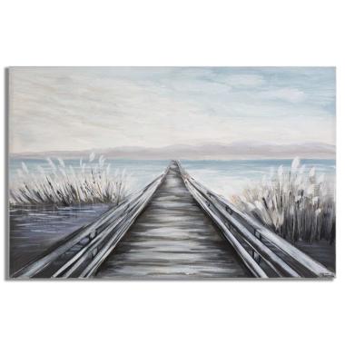 Quadro dipinto tela pontile 120 x 3,8 x 80 cm