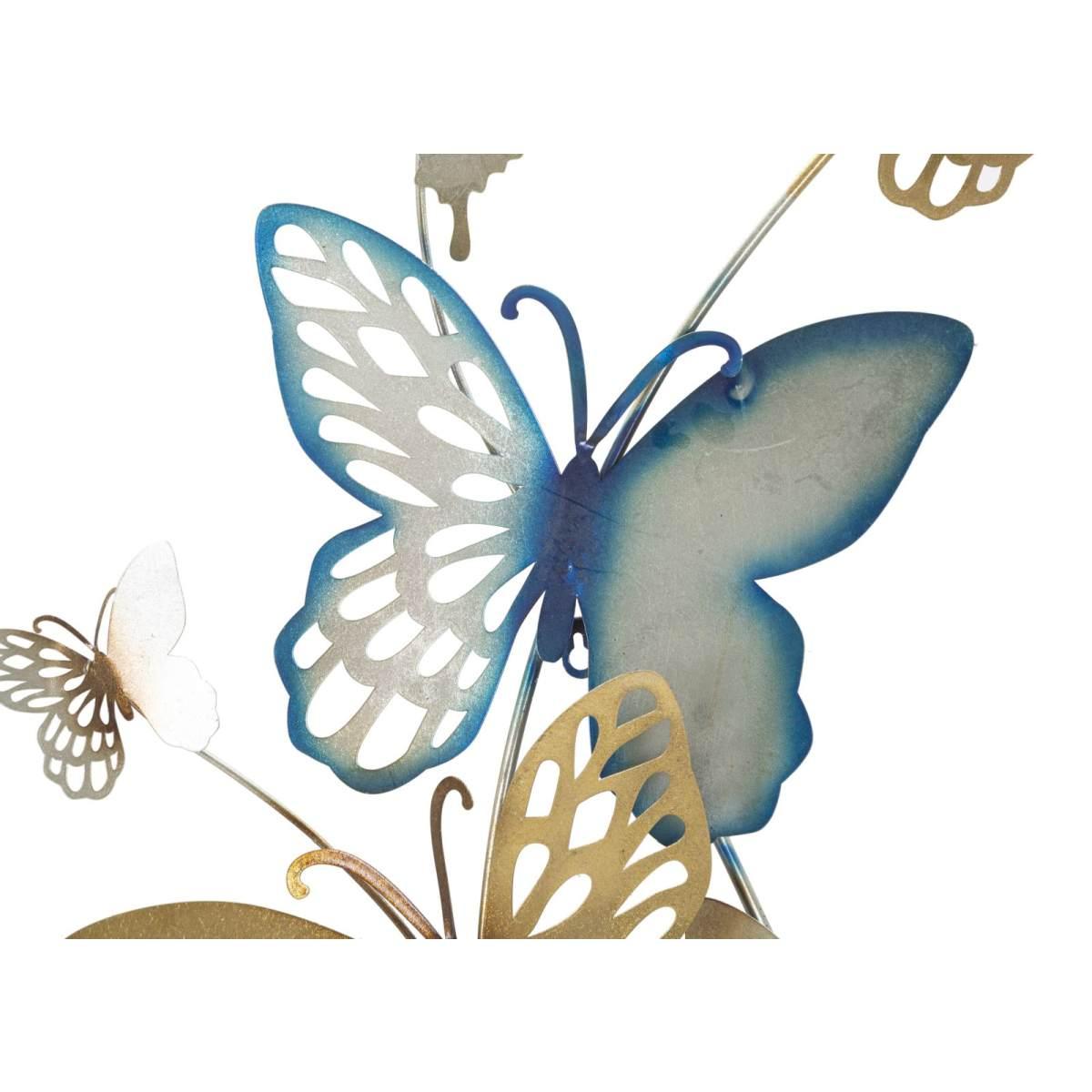 Quadro pannello da muro butterflies oro celeste modello c 59,5 x 4 x 111,5 cm