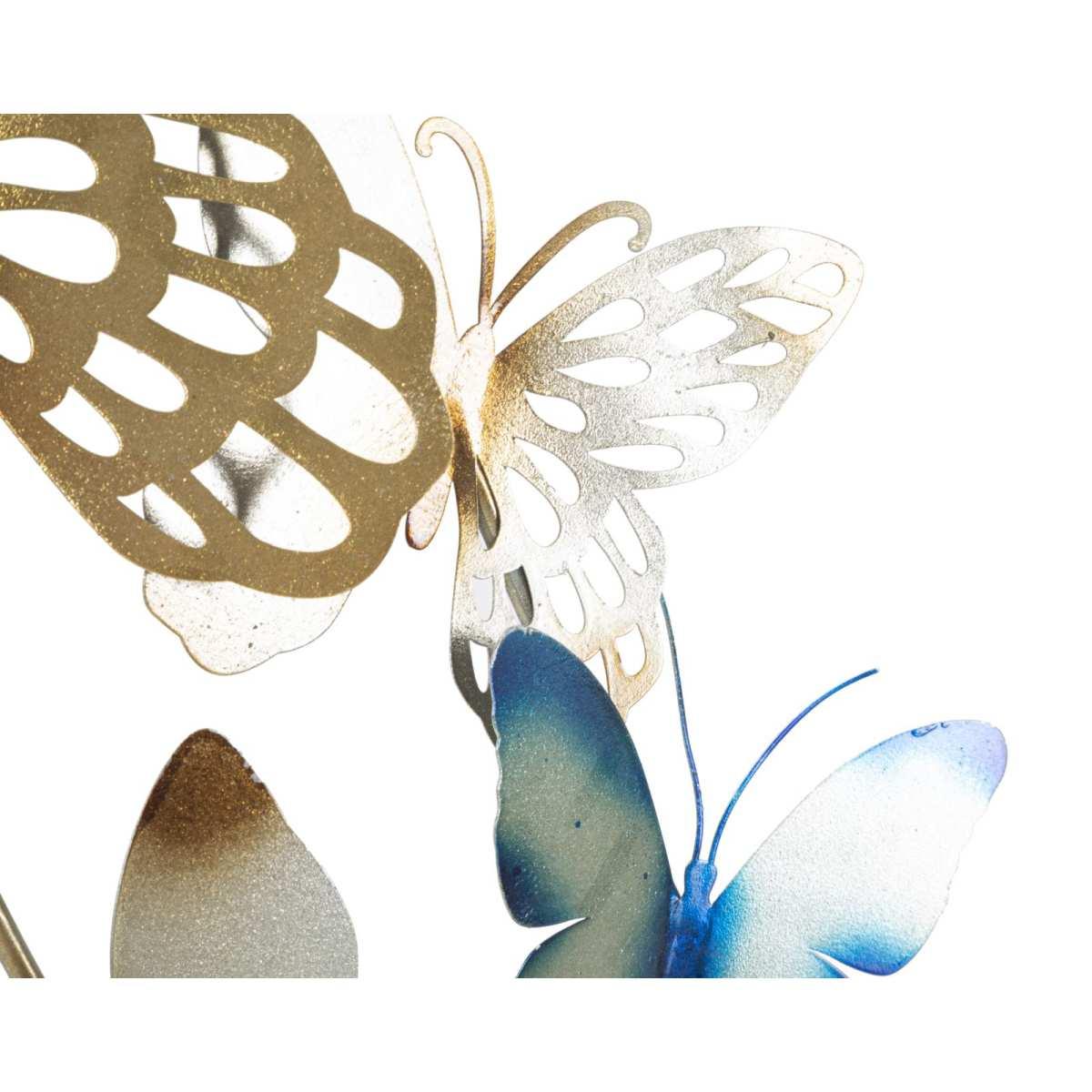 Quadro pannello da muro butterflies oro celeste modello c 59,5 x 4 x 111,5 cm