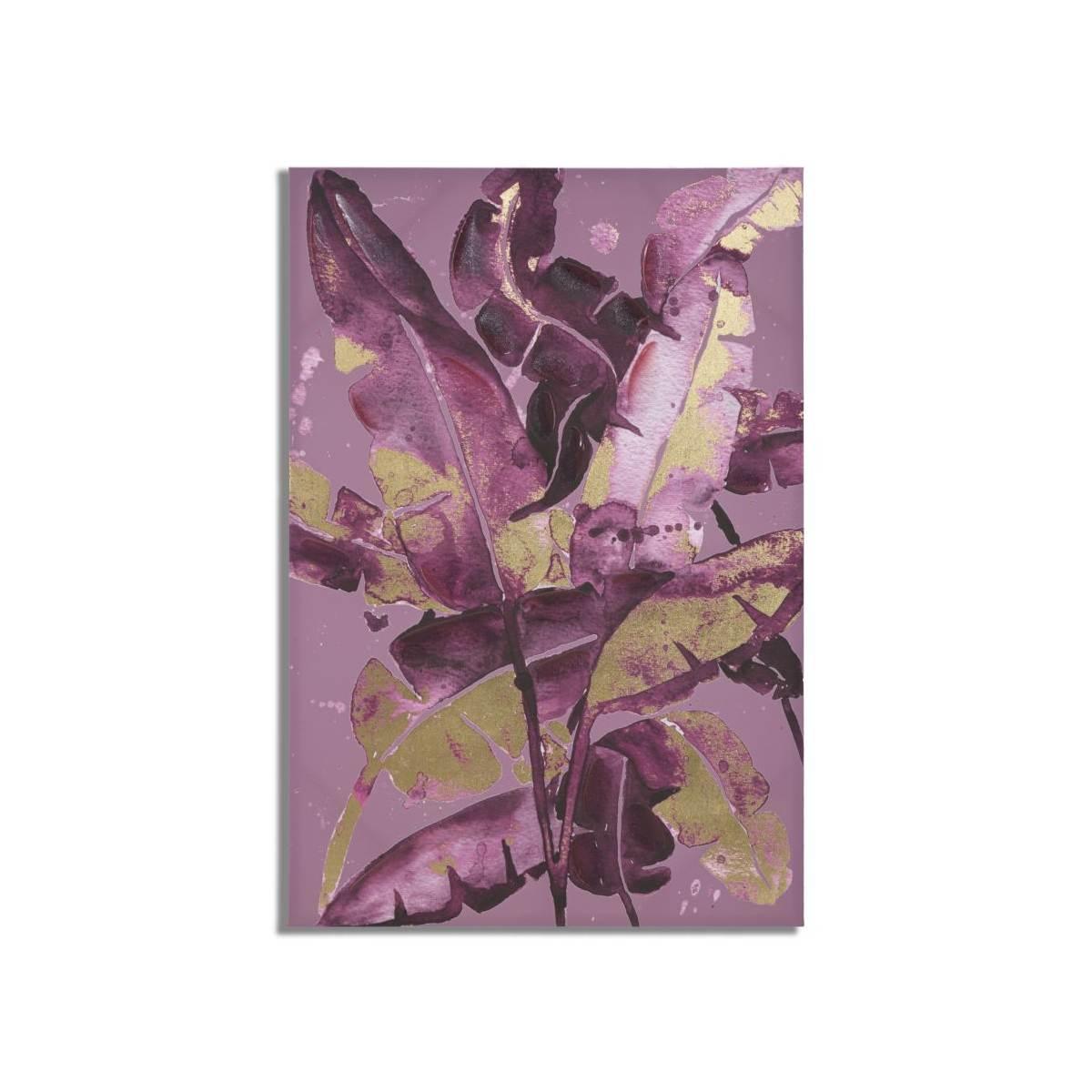 Quadro stampa dipinta dark leaves 80 x 3 x 120 cm
