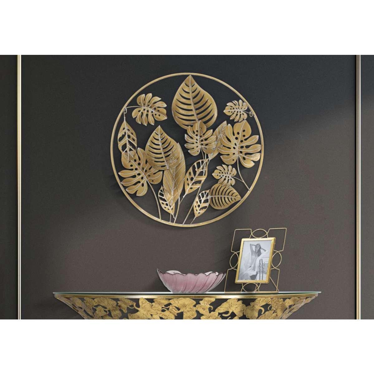 Quadro pannello in ferro jungle round