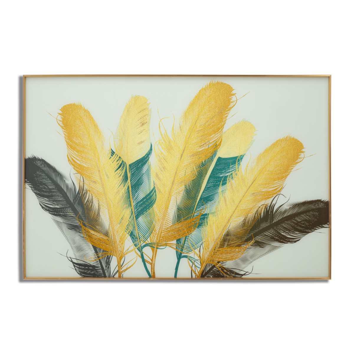 Pannello vetro cornice feathers 120 x 3,5 x 80 cm