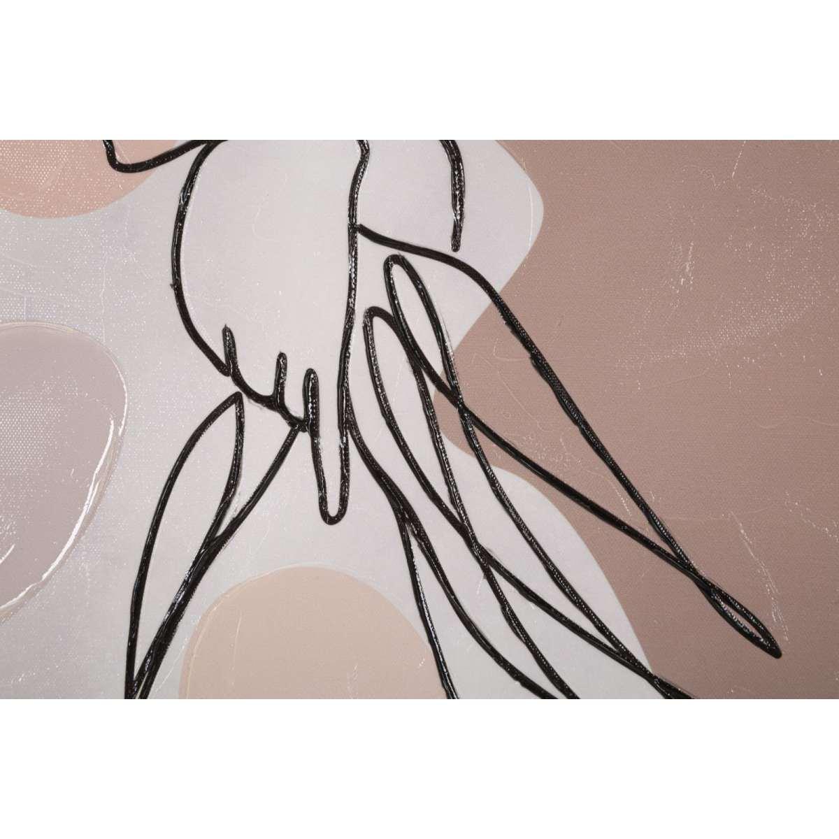 Quadro stampa dipinta lady 80 x 2,8 x 80 cm