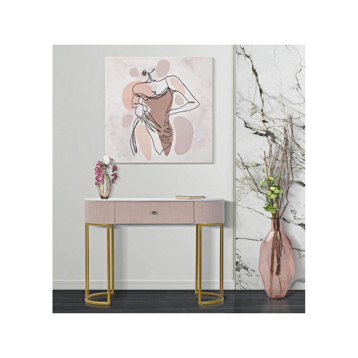 Quadro stampa dipinta lady 80 x 2,8 x 80 cm
