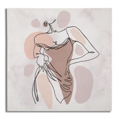Quadro stampa dipinta lady 80 x 2,8 x 80 cm