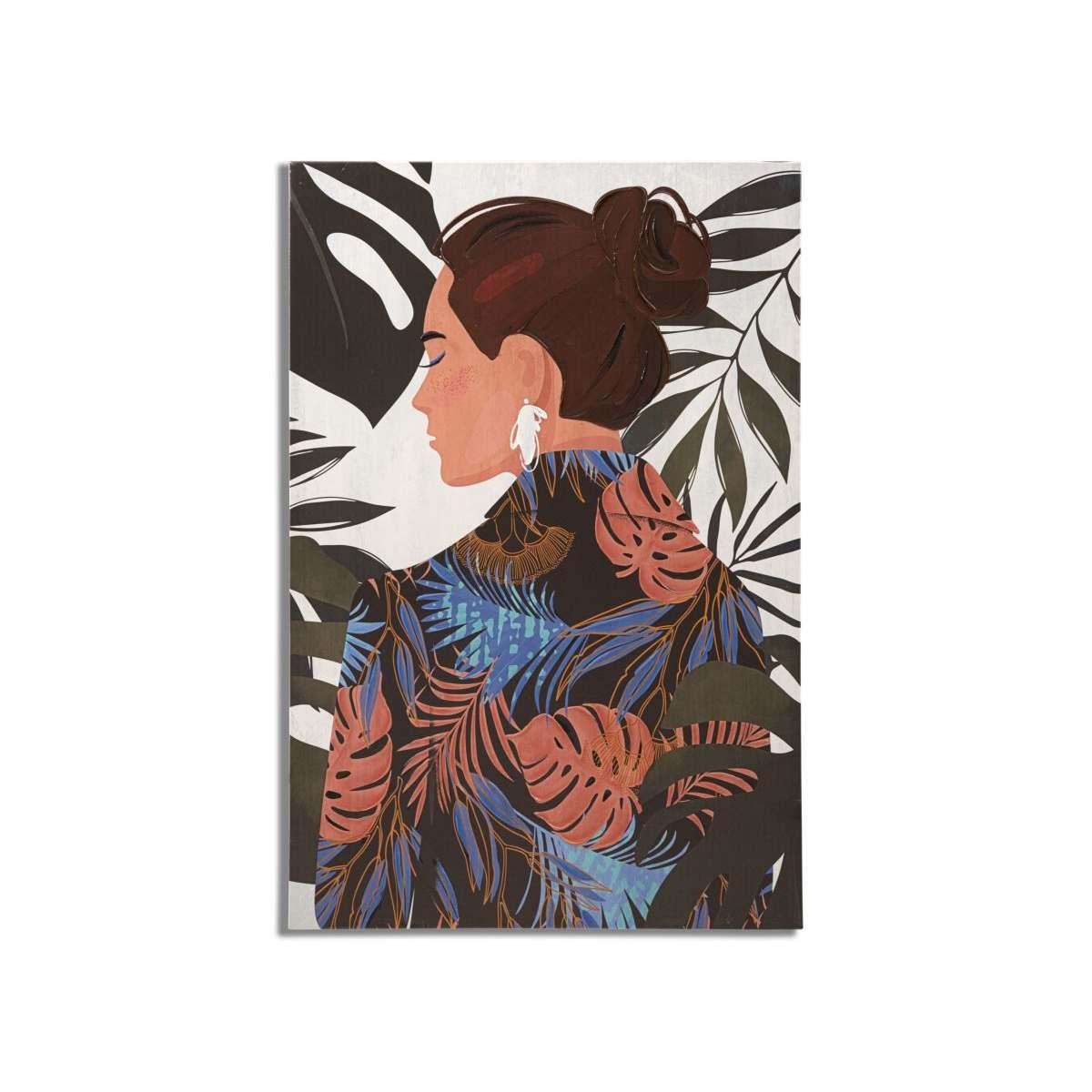 Quadro stampa quadro dipinto lady jungle mod