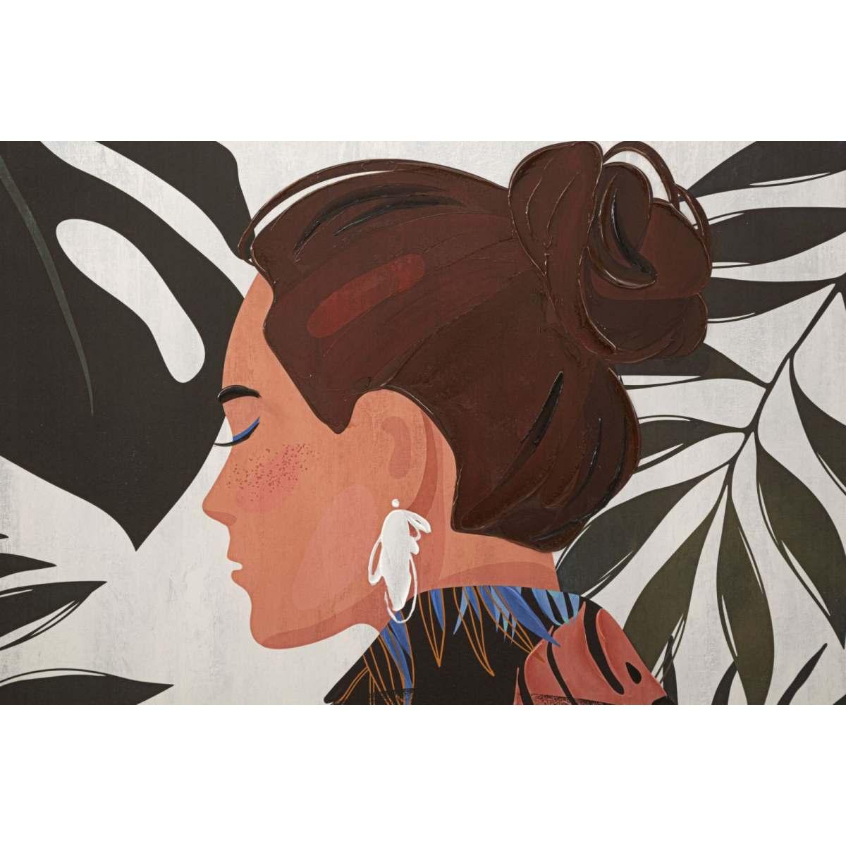 Quadro stampa quadro dipinto lady jungle mod