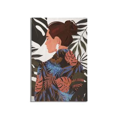 Quadro stampa quadro dipinto lady jungle mod