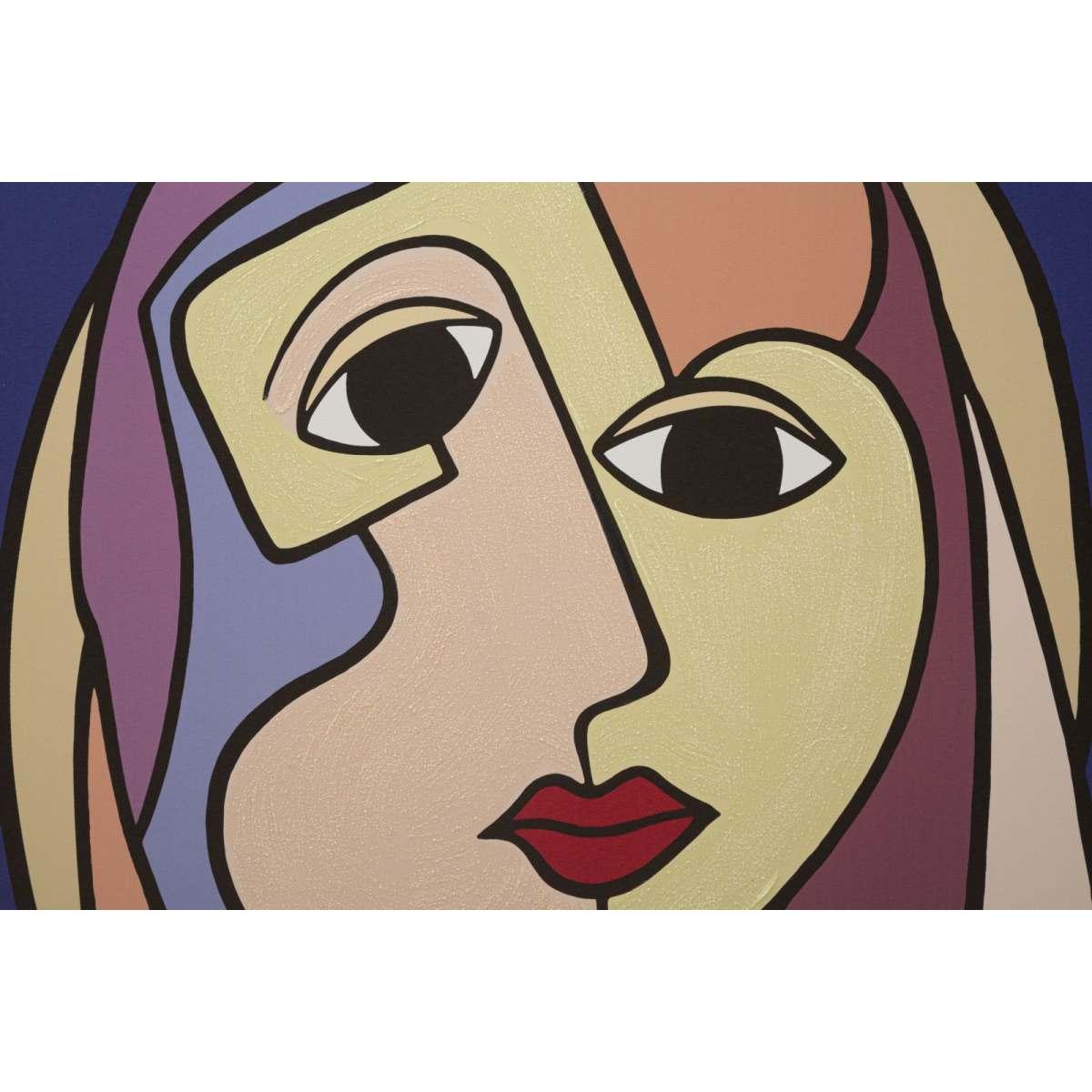 Quadro stampa dipinta double faces large mod 80 x 3 x 120 cm