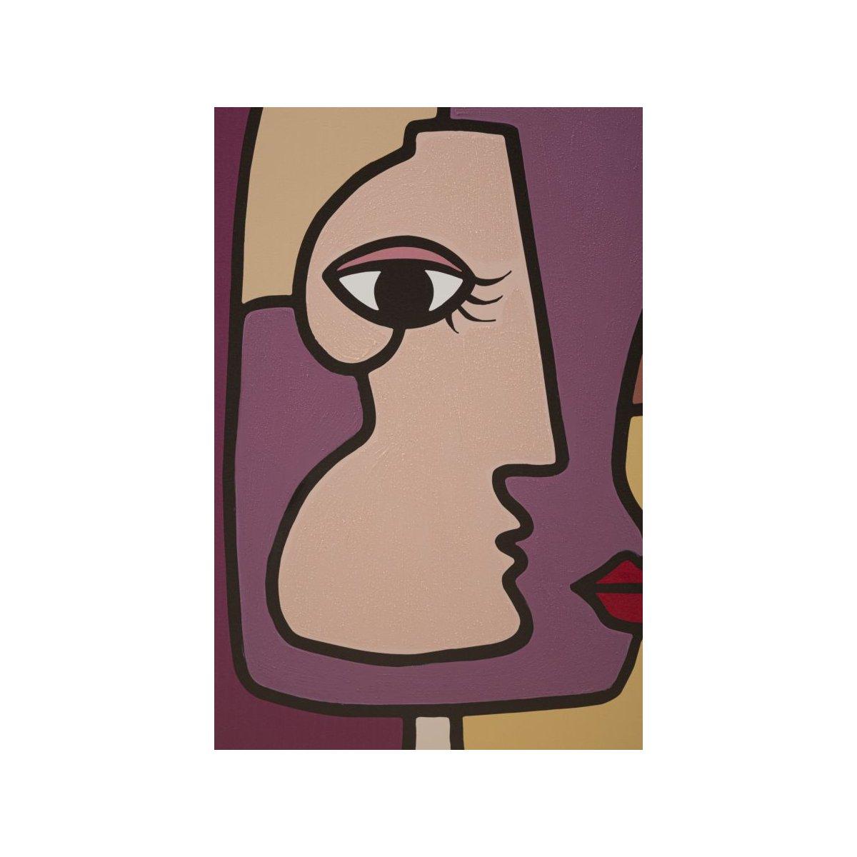 Quadro stampa dipinta faces new mod 60 x 3 x 90 cm