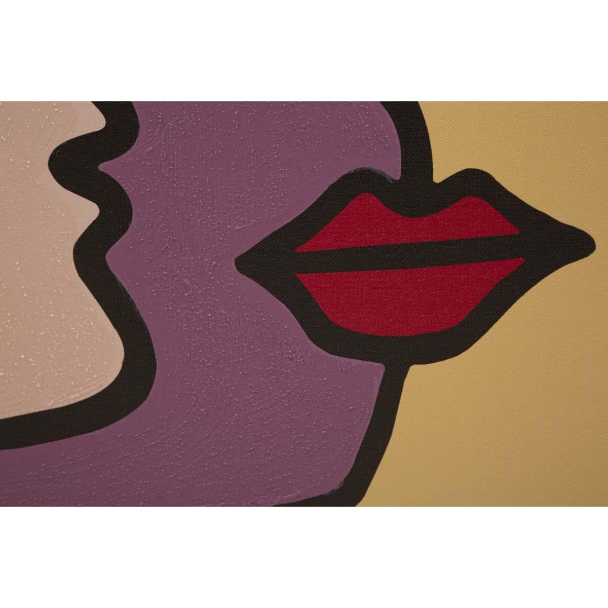 Quadro stampa dipinta faces new mod 60 x 3 x 90 cm
