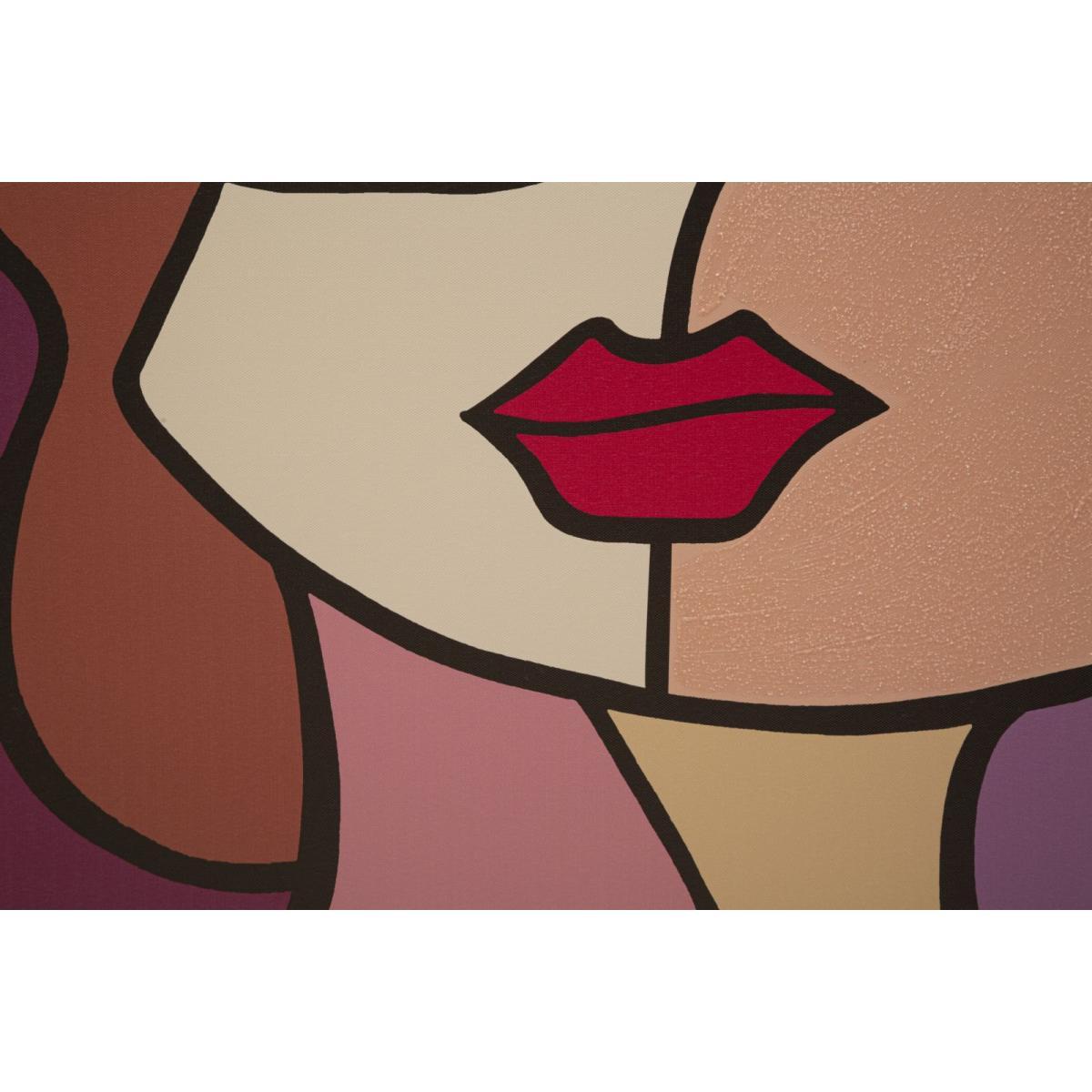 Quadro stampa dipinta faces new mod 60 x 3 x 90 cm