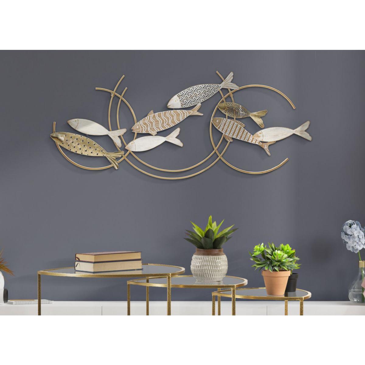 Quadro pannello in ferro fishy move 142,9 x 5 x 61,6 cm