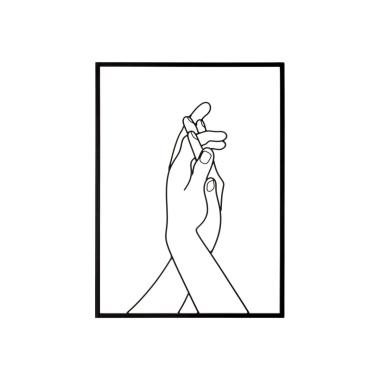 Quadro pannello in ferro simply hands 40 x 1 x 55 cm