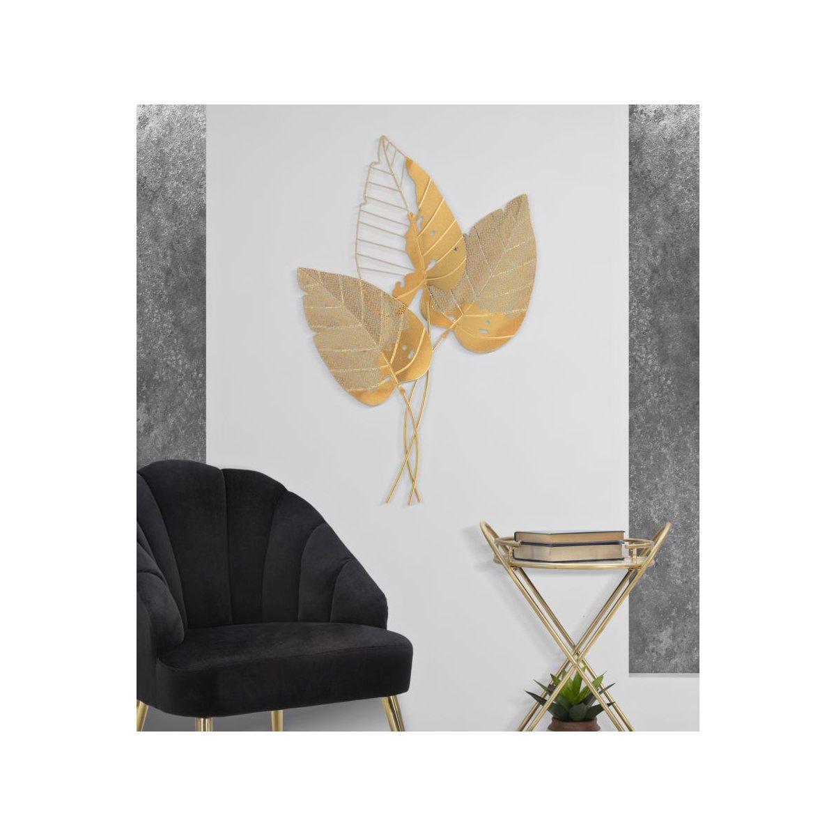 Quadro pannello in ferro autumn leaf gold 53 x 4 x 84,5 cm