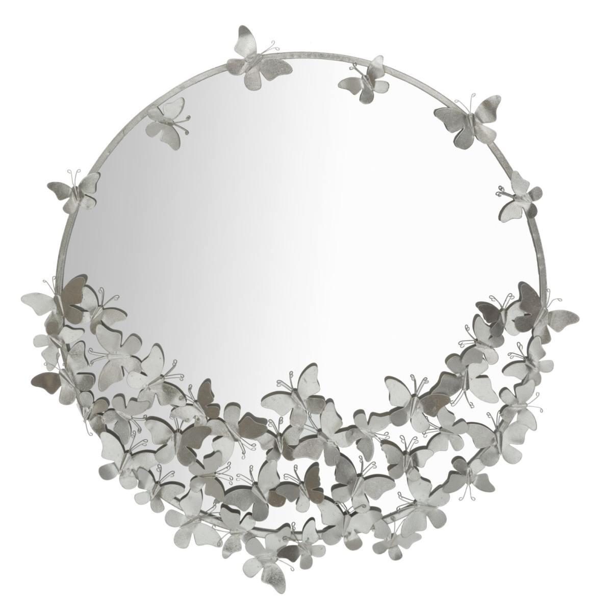 Specchio farfalle round silver 3 x 94 cm