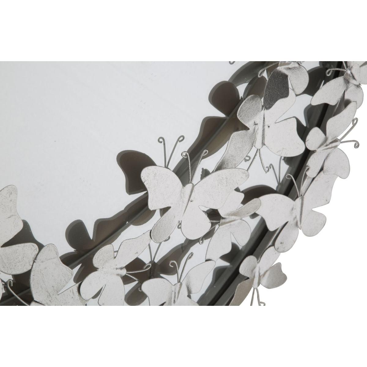 Specchio farfalle round silver 3 x 94 cm