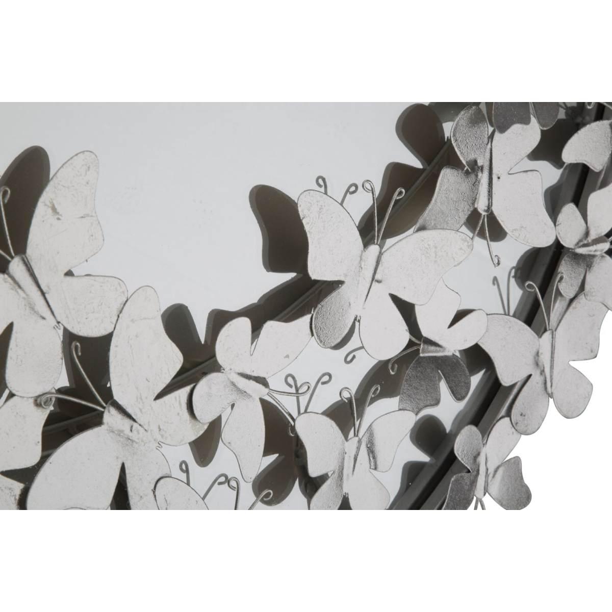 Specchio farfalle round silver 3 x 94 cm
