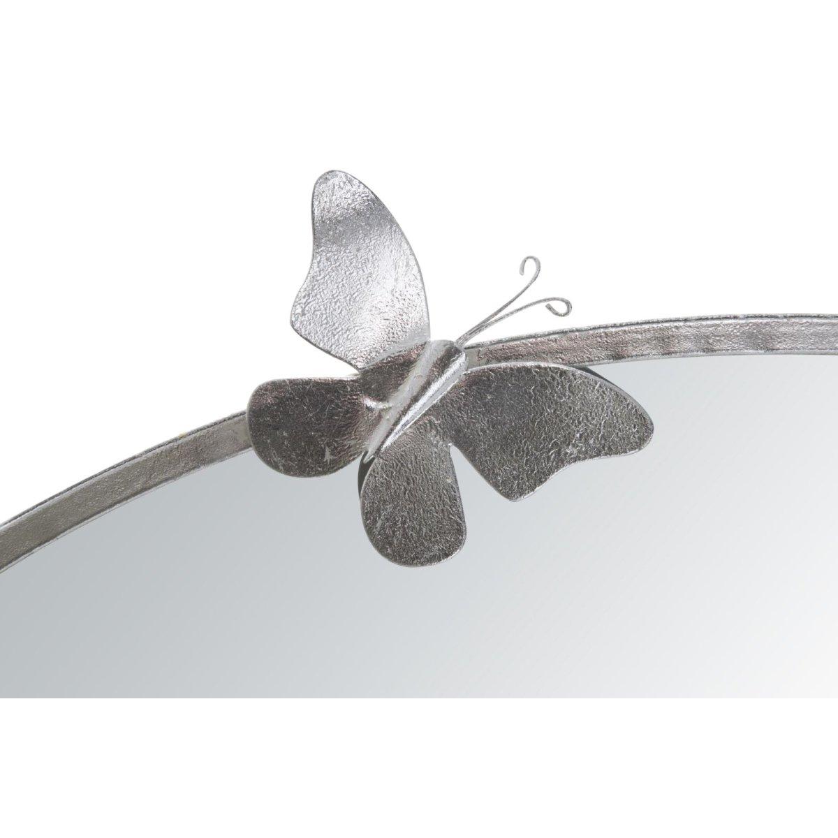 Specchio farfalle round silver 3 x 94 cm
