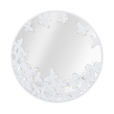 Specchio rotondo white butterfly misura interna 62,5 x 2,3 cm